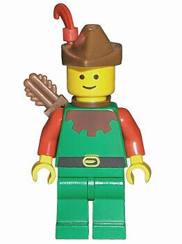 LEGO Minifigure-Forestman - Red, Brown Hat, Red Feather, Quiver-Castle / Forestmen-CAS284-Creative Brick Builders